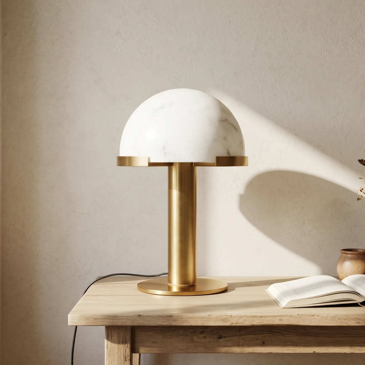 Hemispherical Alabaster Table Lamp – Alabaster detail 19
