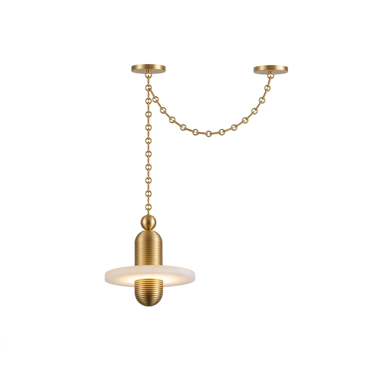 Hollis Ringed Swag Chain Alabaster Chandelier – Alabaster detail 16