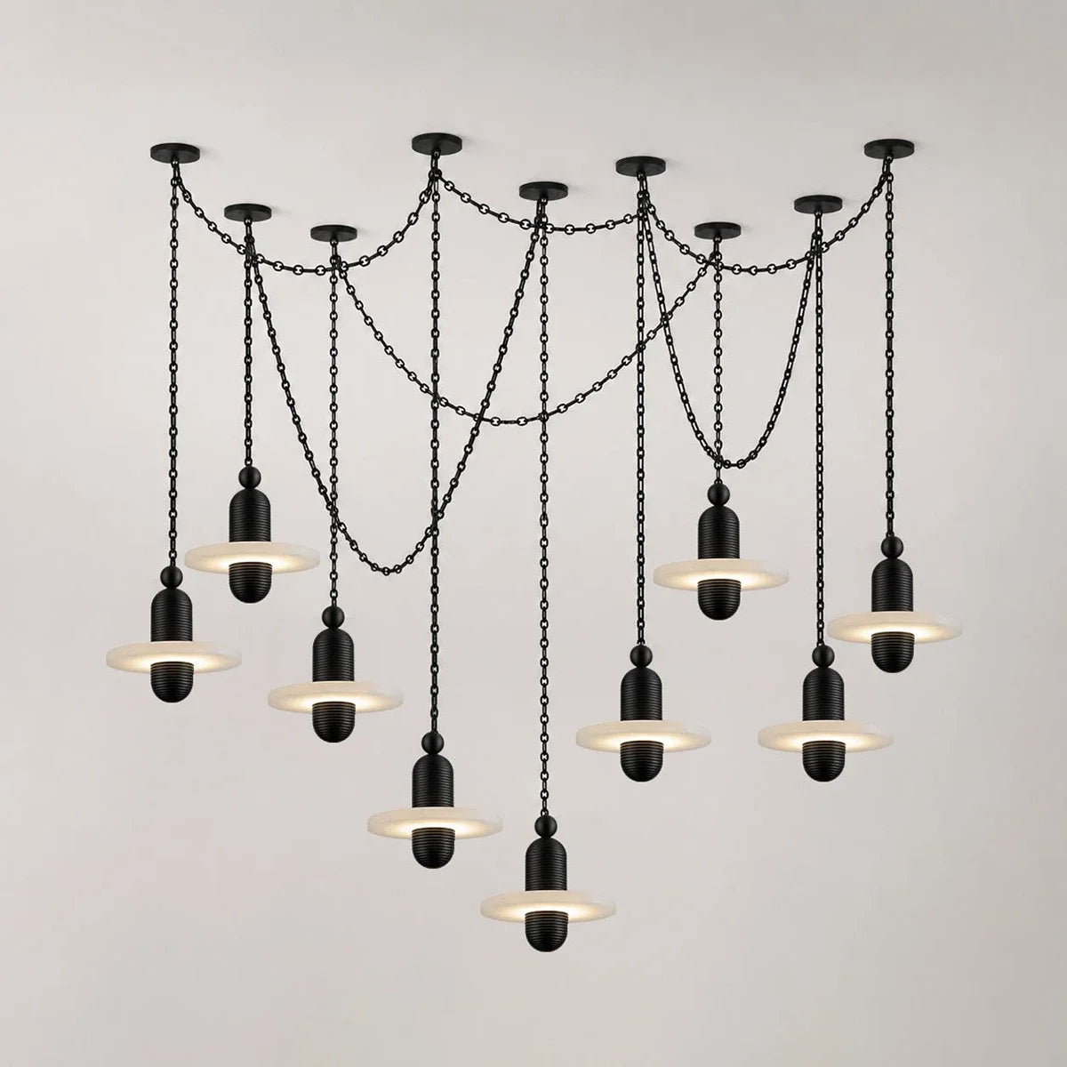 Hollis Ringed Swag Chain Alabaster Chandelier – Alabaster detail 28