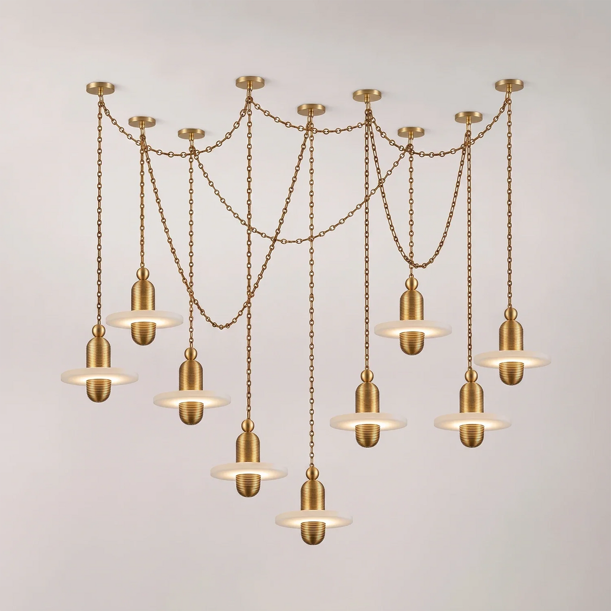 Hollis Ringed Swag Chain Alabaster Chandelier – Alabaster detail 27