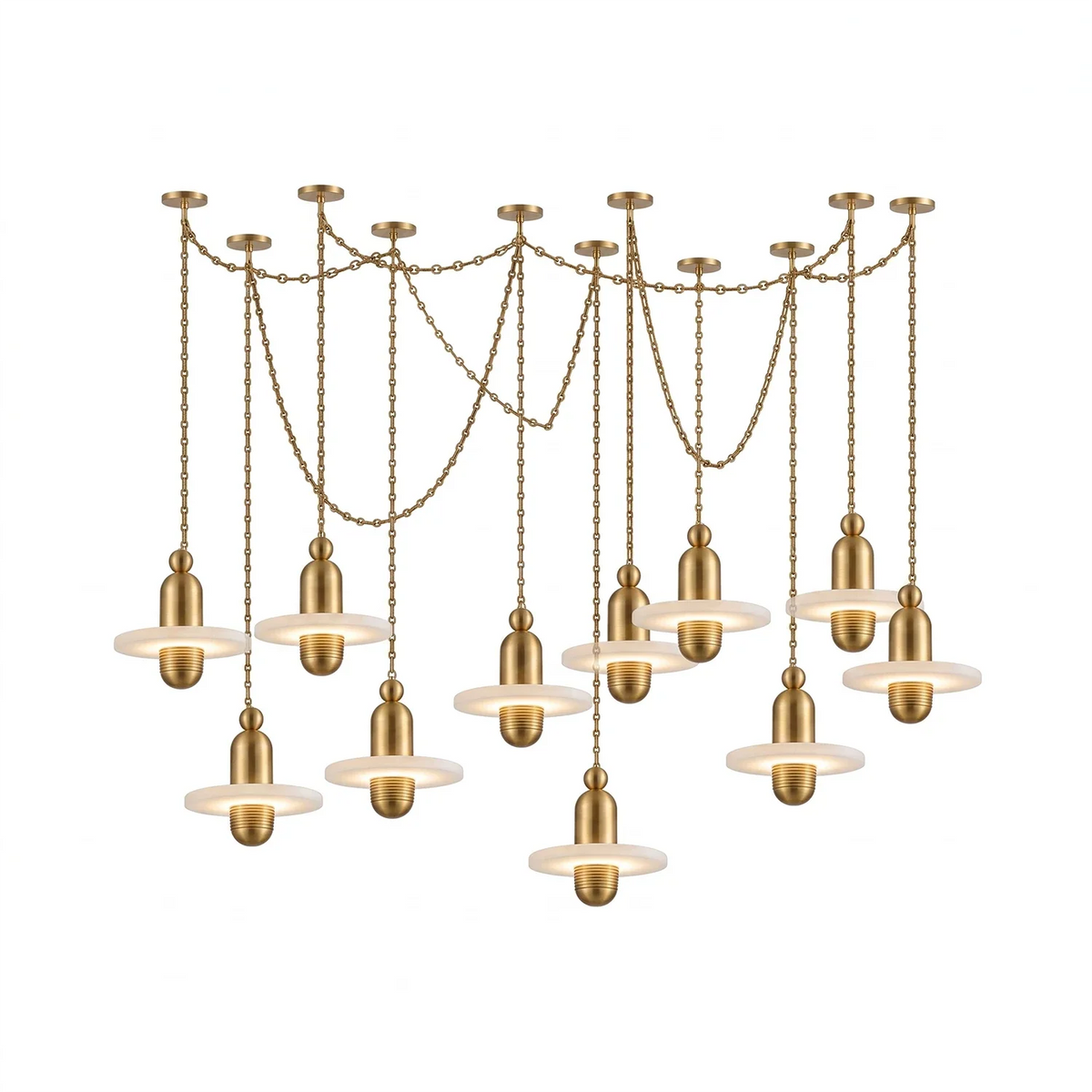 Hollis Ringed Swag Chain Alabaster Chandelier – Alabaster detail 29