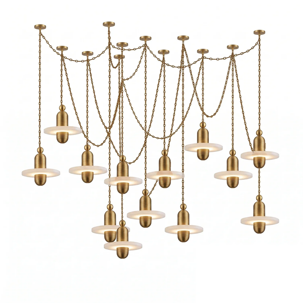 Hollis Ringed Swag Chain Alabaster Chandelier – Alabaster detail 31