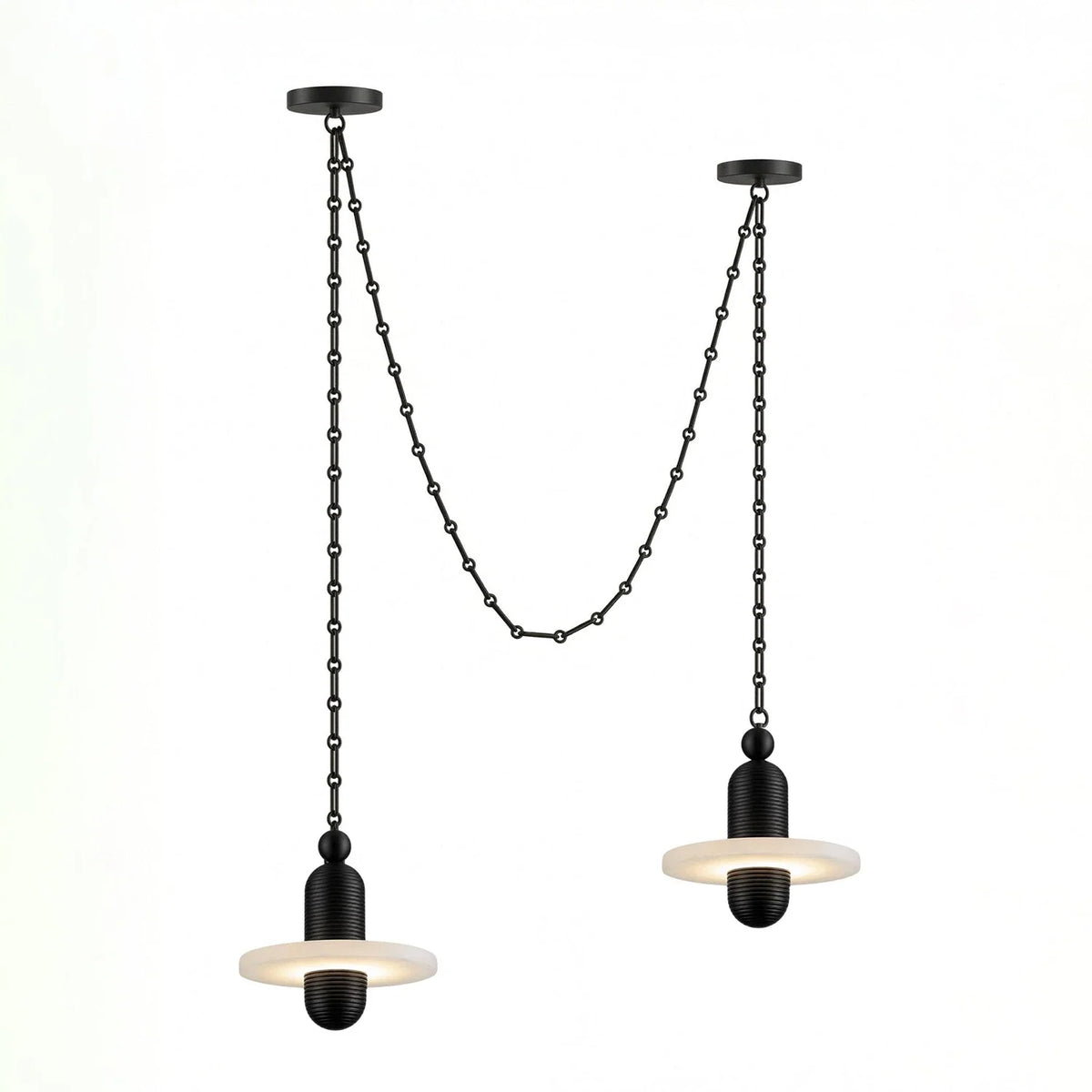Hollis Ringed Swag Chain Alabaster Chandelier – Alabaster detail 19