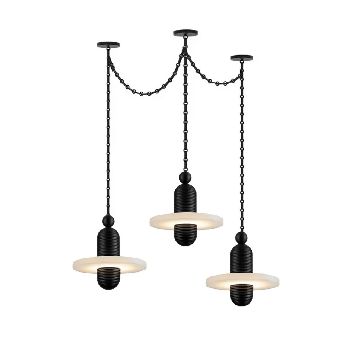 Hollis Ringed Swag Chain Alabaster Chandelier – Alabaster detail 21