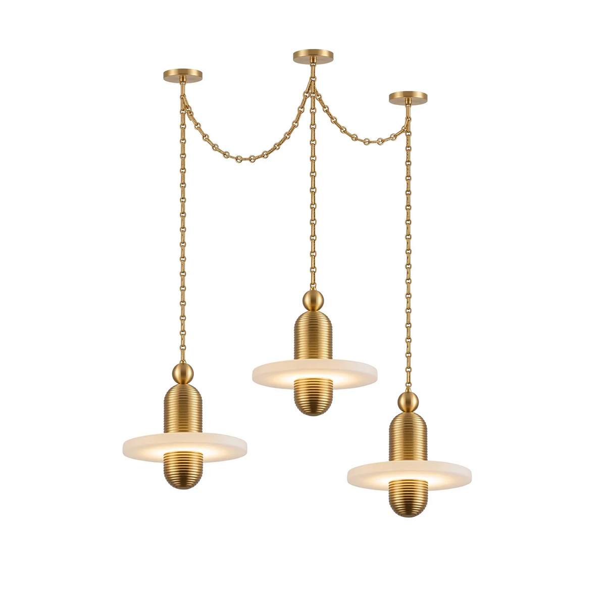 Hollis Ringed Swag Chain Alabaster Chandelier – Alabaster detail 20
