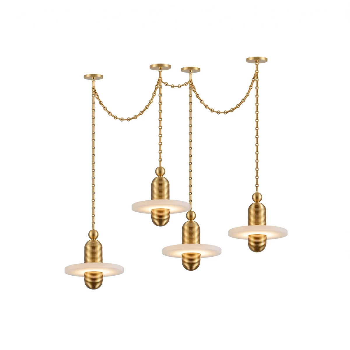 Hollis Ringed Swag Chain Alabaster Chandelier – Alabaster detail 22