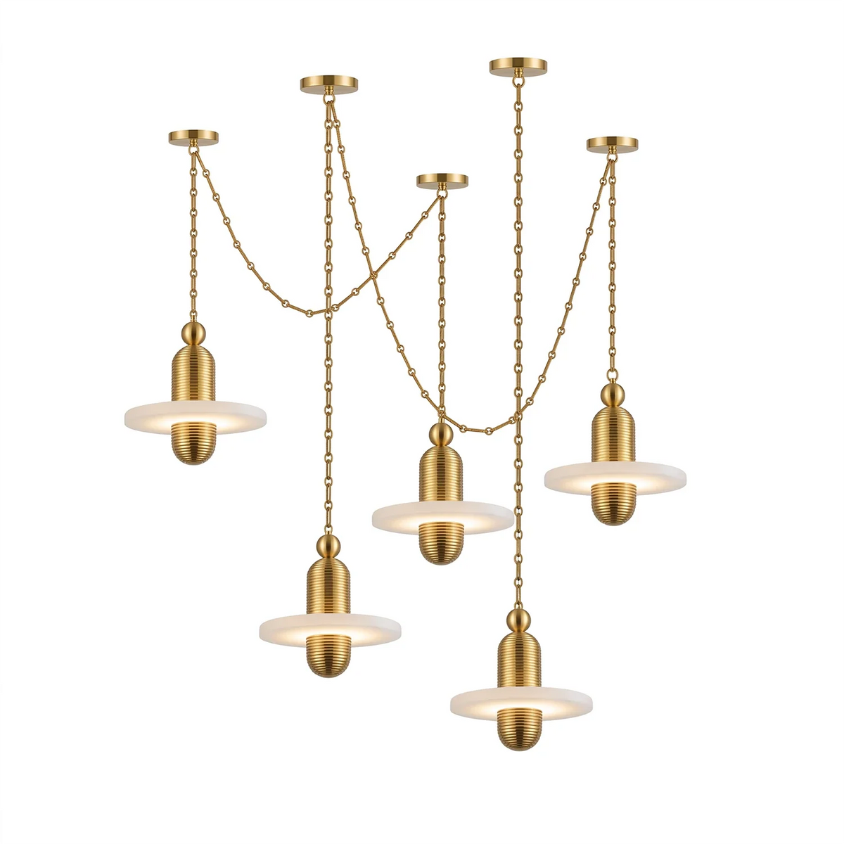 Hollis Ringed Swag Chain Alabaster Chandelier