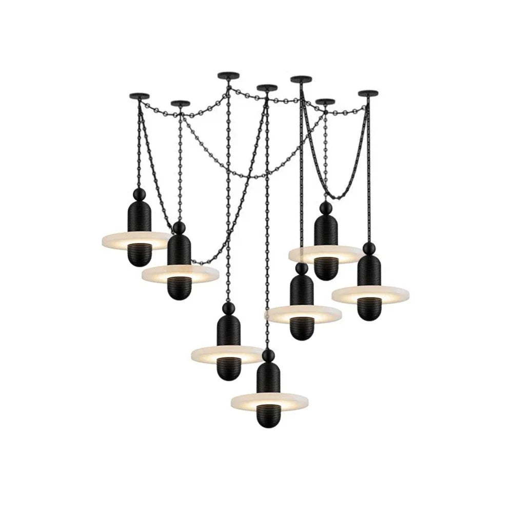 Hollis Ringed Swag Chain Alabaster Chandelier – Alabaster detail 26