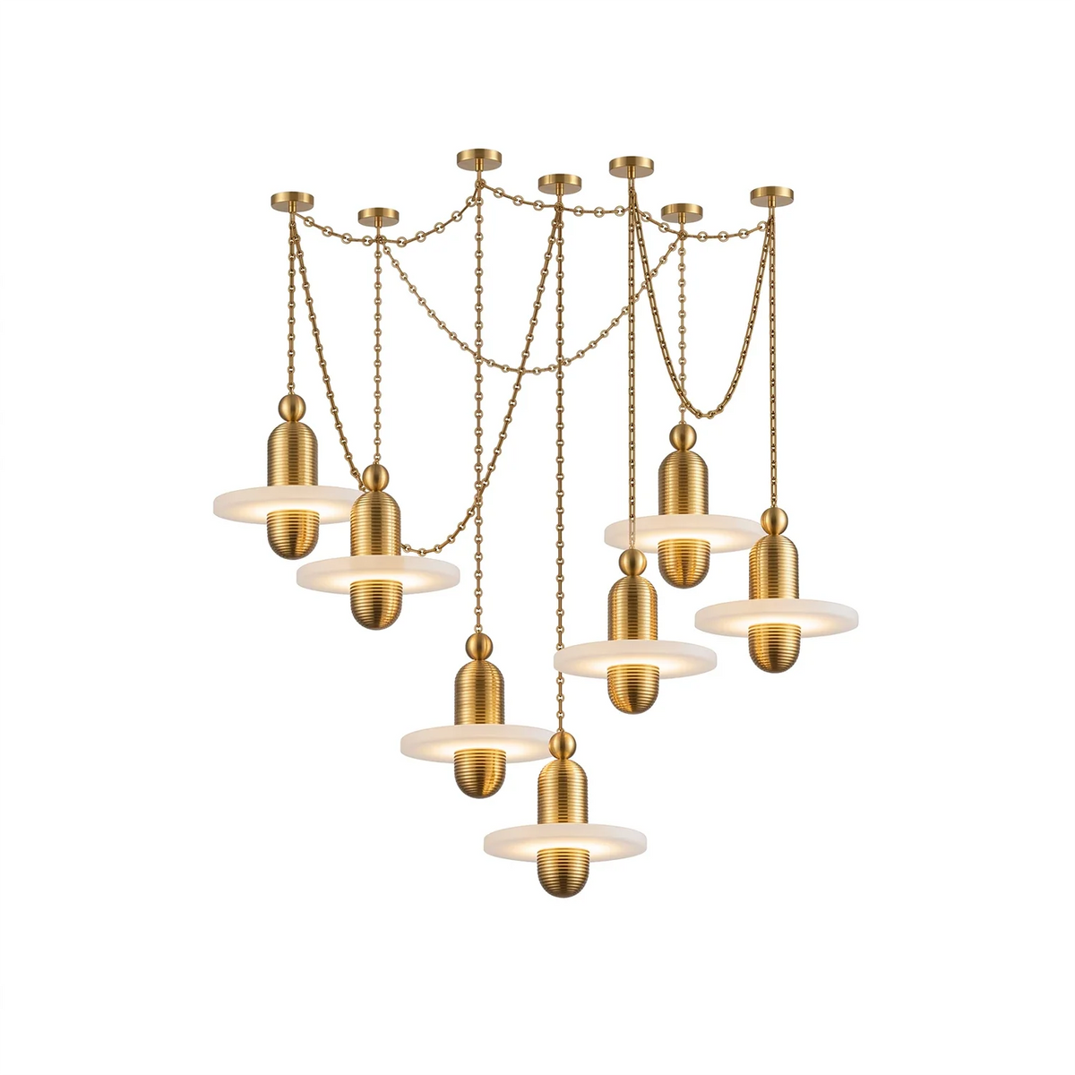 Hollis Ringed Swag Chain Alabaster Chandelier – Alabaster detail 25