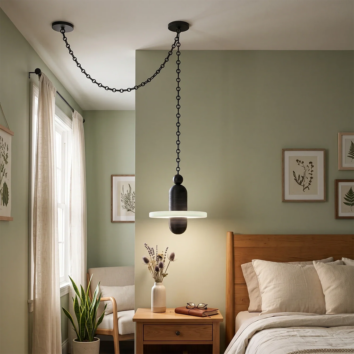 Hollis Ringed Swag Chain Alabaster Chandelier – Alabaster detail 9
