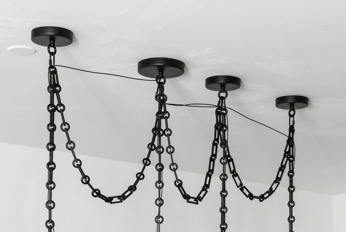 Hollis Ringed Swag Chain Alabaster Chandelier – Alabaster detail 13