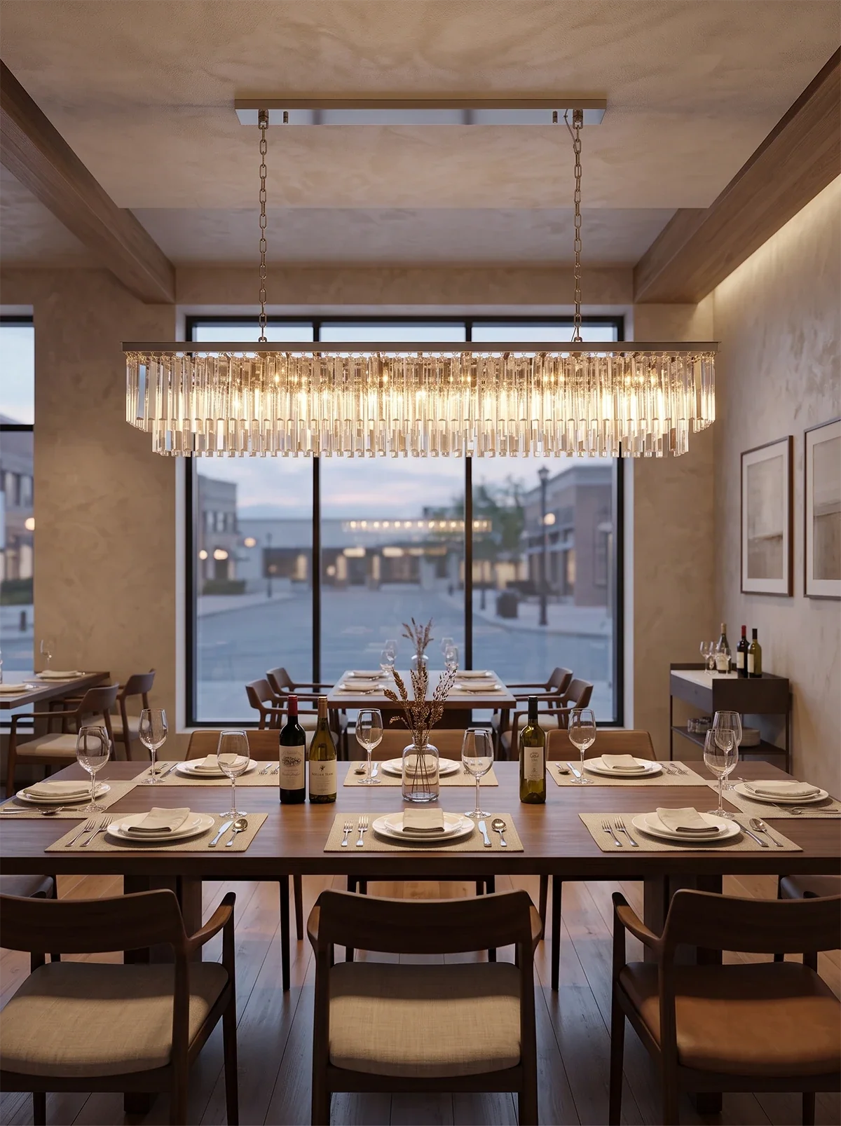Honoria Tiered Glass Fringe Crystal Chandelier – Crystal detail 14