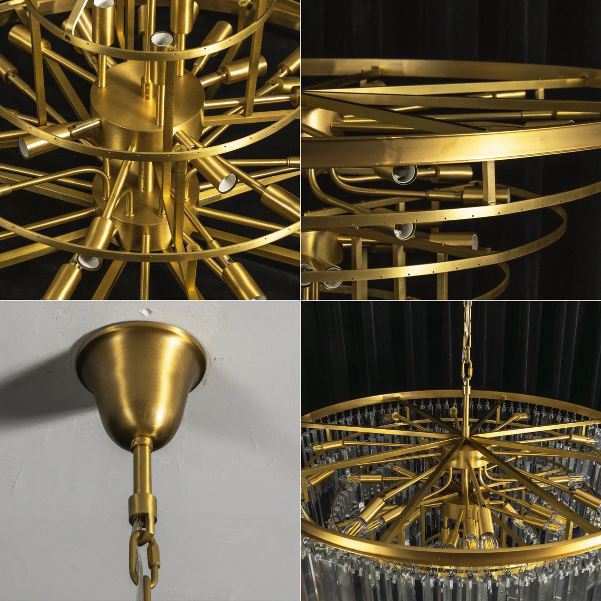 Honoria Tiered Glass Fringe Crystal Chandelier – Crystal detail 18