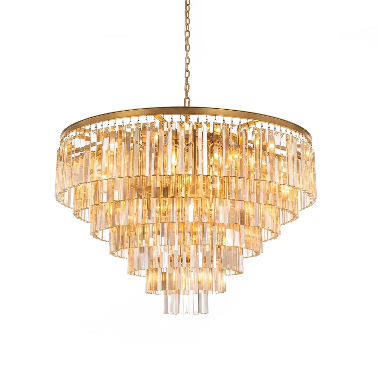 Honoria Tiered Glass Fringe Crystal Chandelier – Crystal detail 49