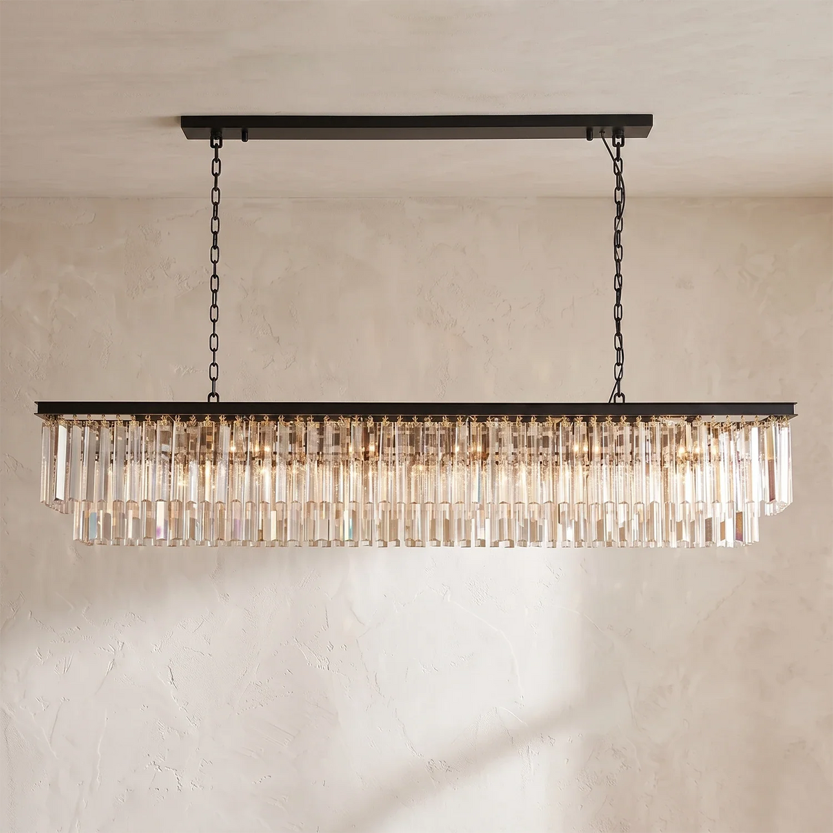Honoria Tiered Glass Fringe Crystal Chandelier – Crystal detail 35