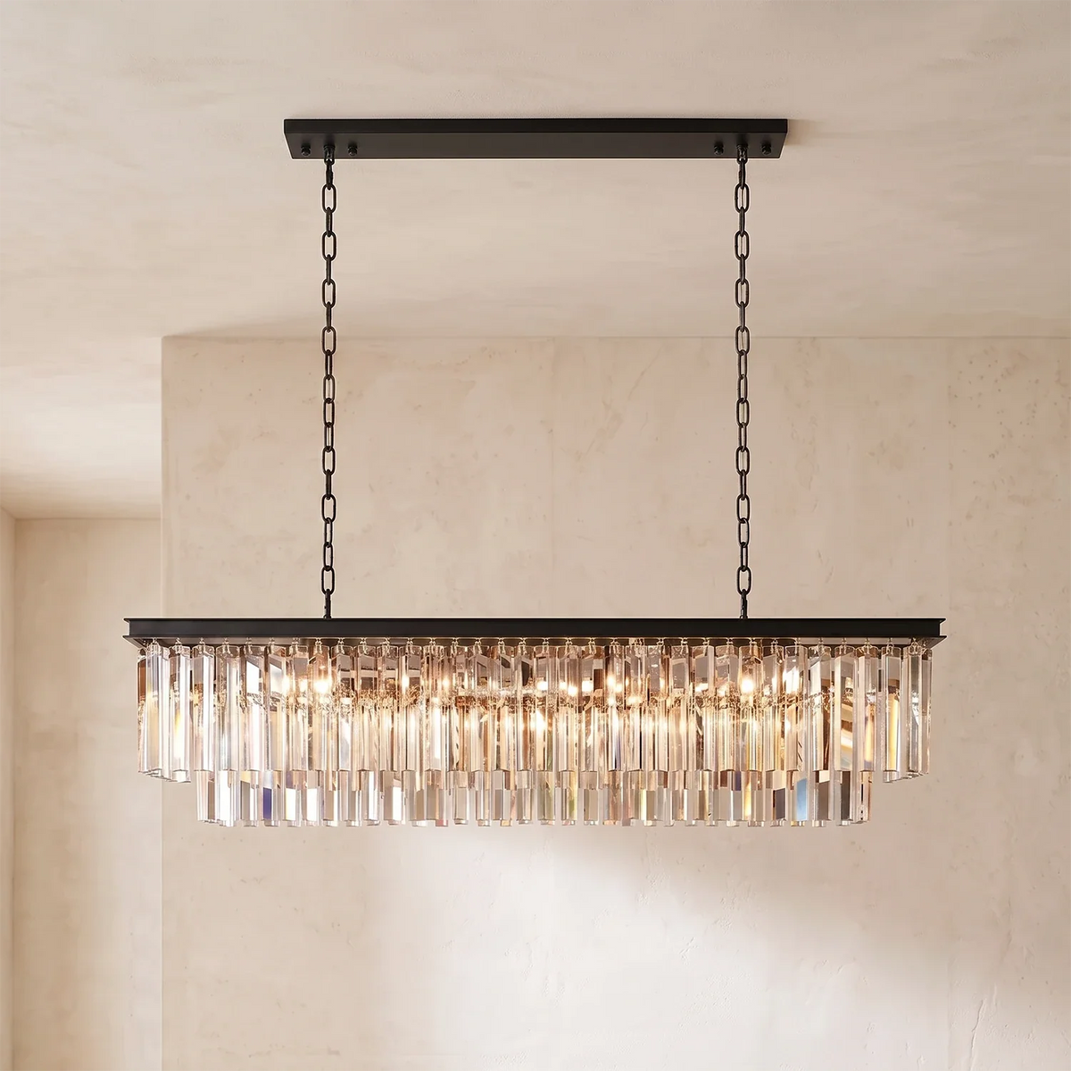 Honoria Tiered Glass Fringe Crystal Chandelier – Crystal detail 29