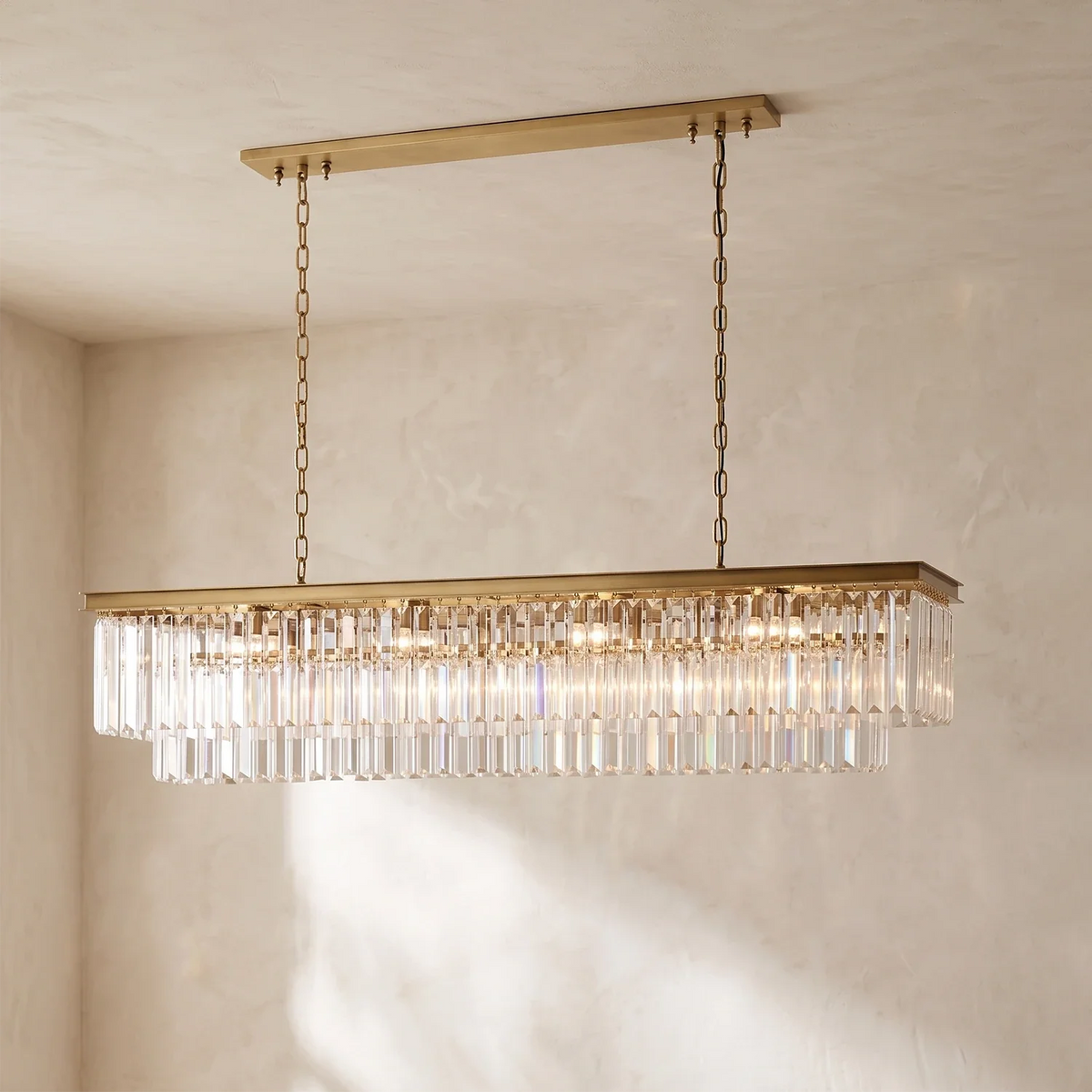 Honoria Tiered Glass Fringe Crystal Chandelier – Crystal detail 31