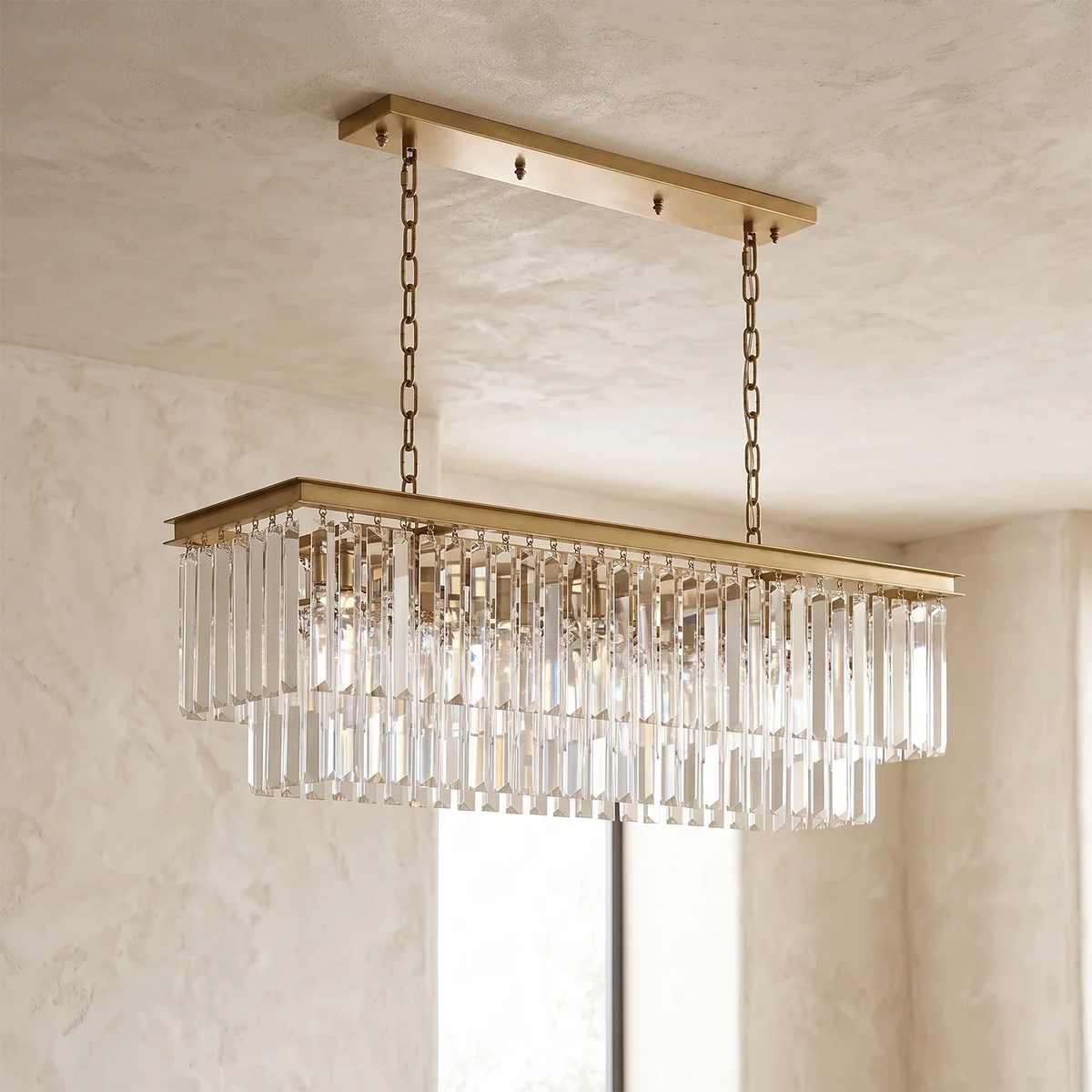 Honoria Tiered Glass Fringe Crystal Chandelier – Crystal detail 25