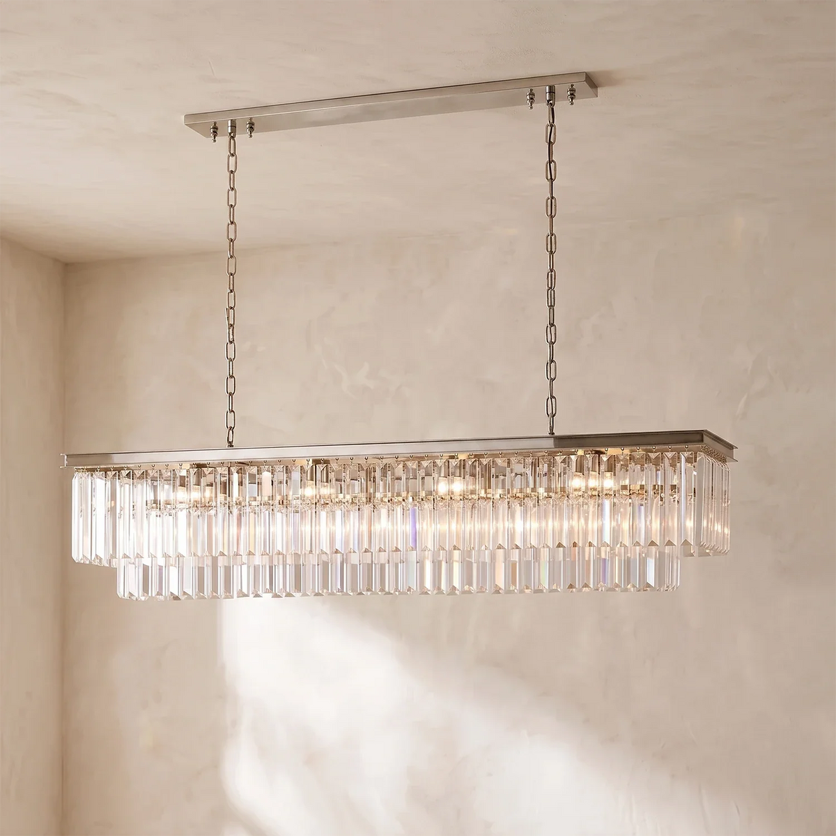 Honoria Tiered Glass Fringe Crystal Chandelier – Crystal detail 33