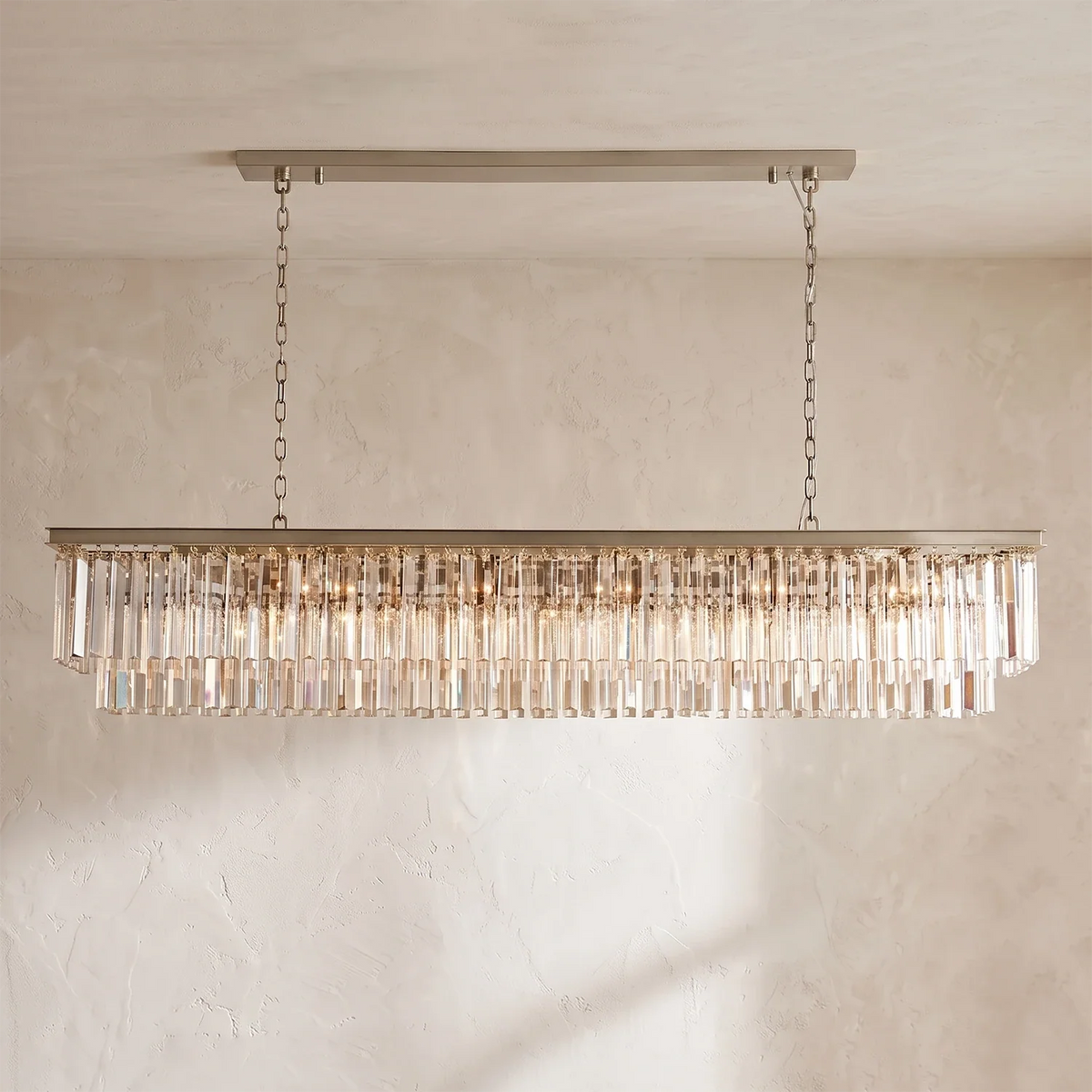 Honoria Tiered Glass Fringe Crystal Chandelier – Crystal detail 36