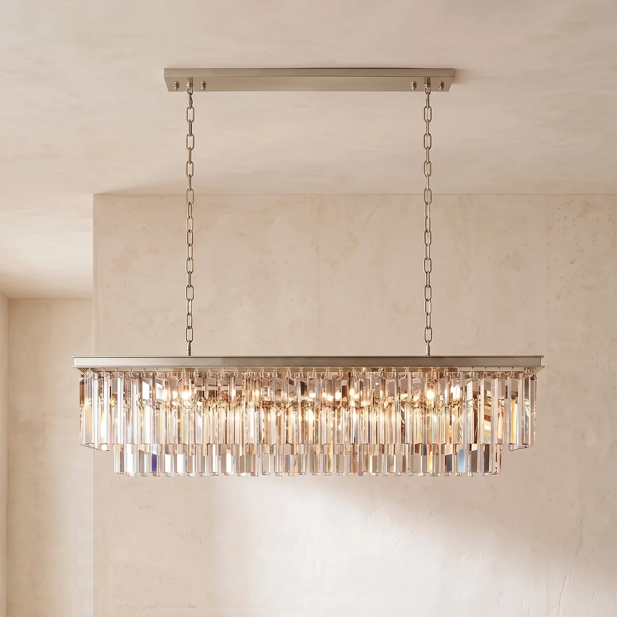 Honoria Tiered Glass Fringe Crystal Chandelier – Crystal detail 30