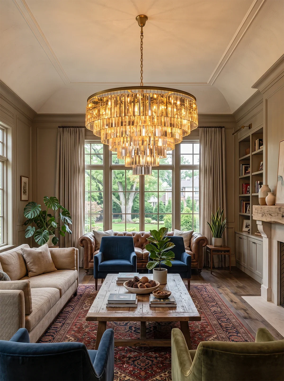 Honoria Tiered Glass Fringe Crystal Chandelier – Crystal detail 16