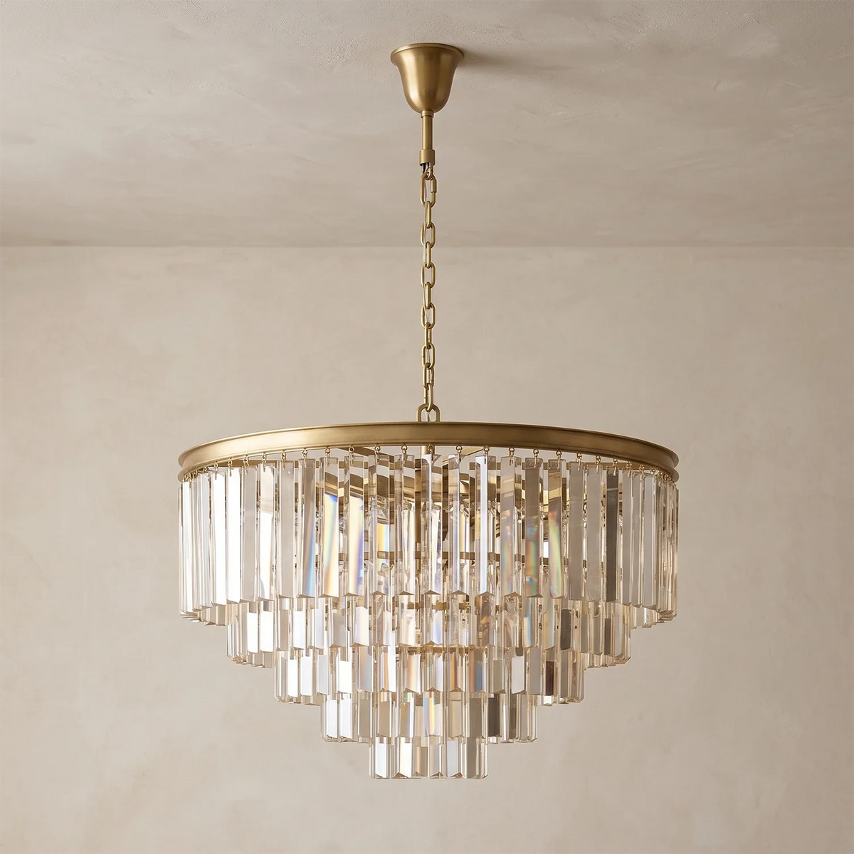 Honoria Tiered Glass Fringe Crystal Chandelier – Crystal detail 22