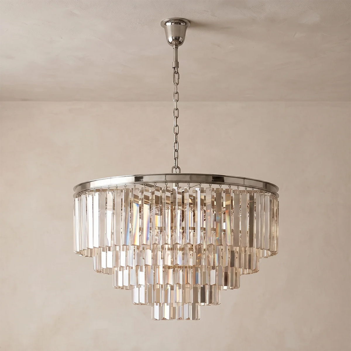 Honoria Tiered Glass Fringe Crystal Chandelier – Crystal detail 24