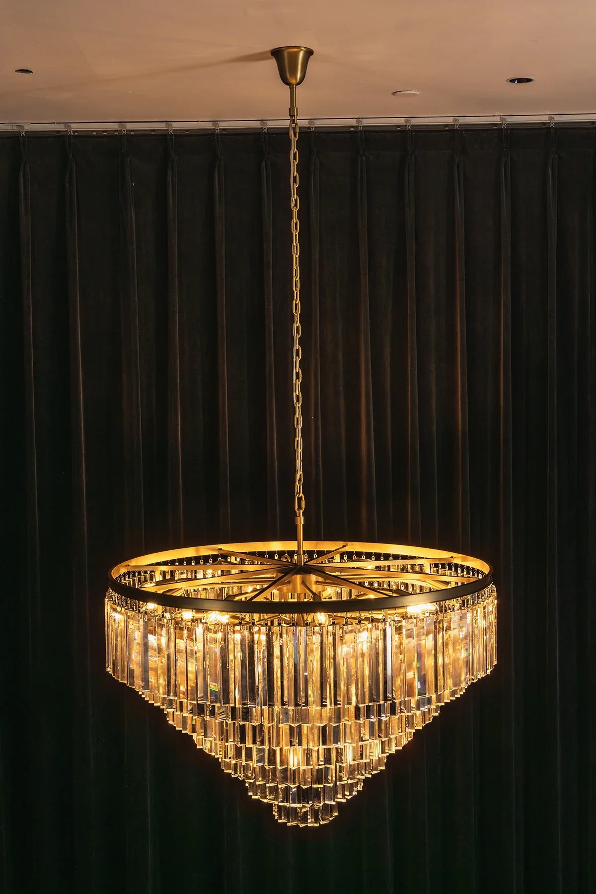 Honoria Tiered Glass Fringe Crystal Chandelier – Crystal detail 44