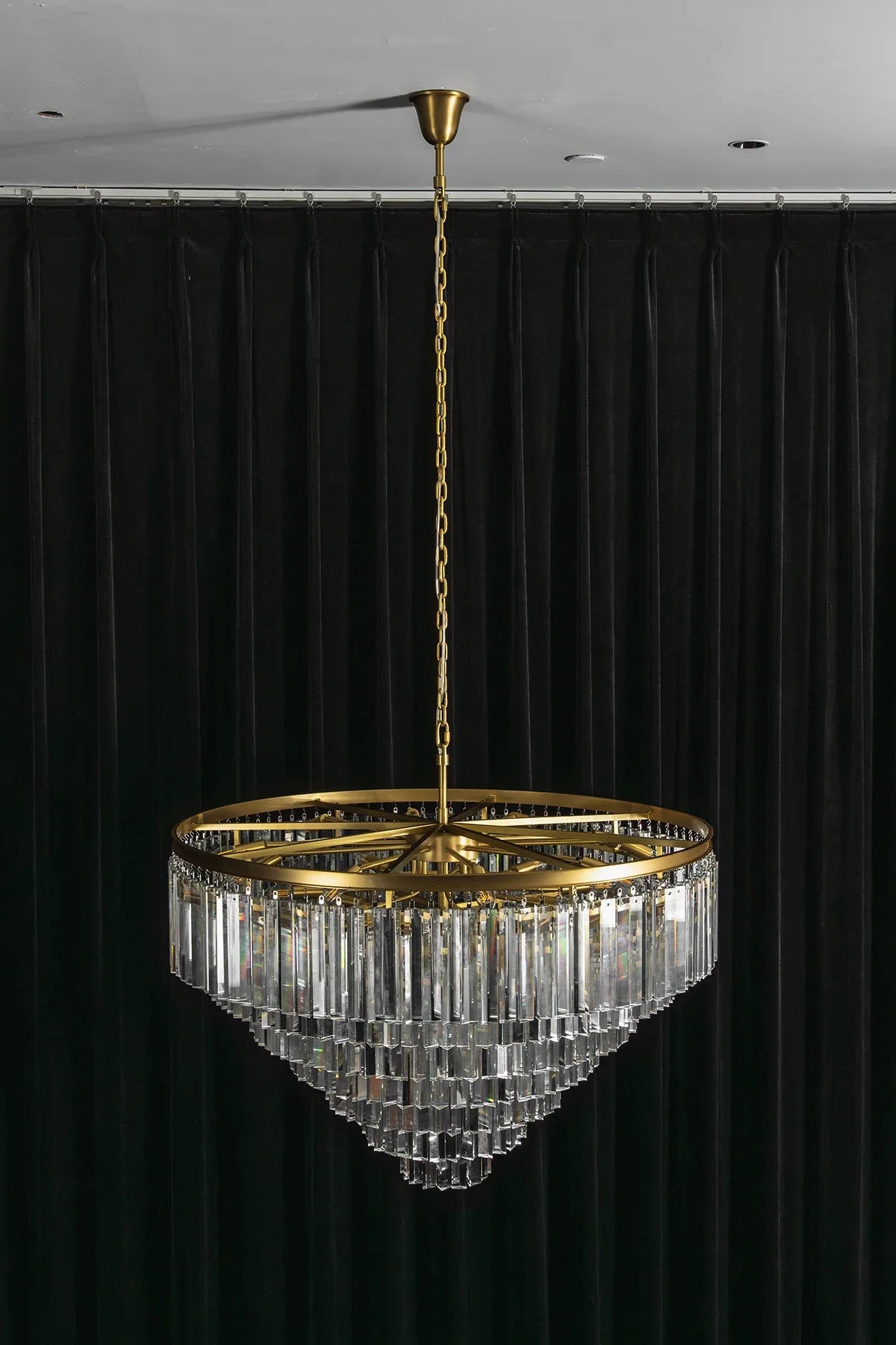 Honoria Tiered Glass Fringe Crystal Chandelier – Crystal detail 47
