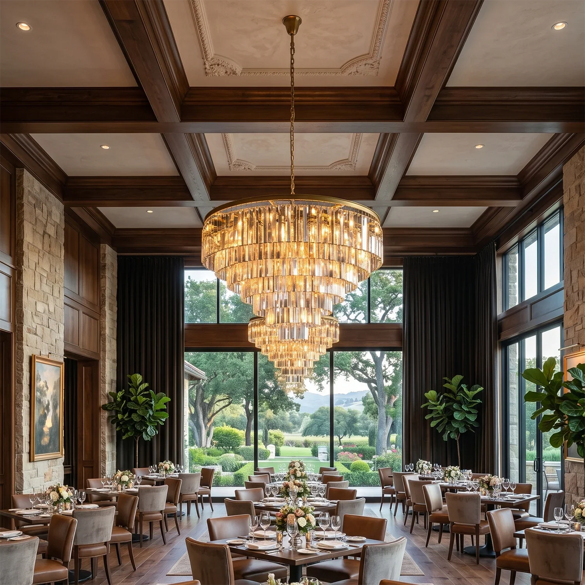 Honoria Tiered Glass Fringe Crystal Chandelier – Crystal detail 12