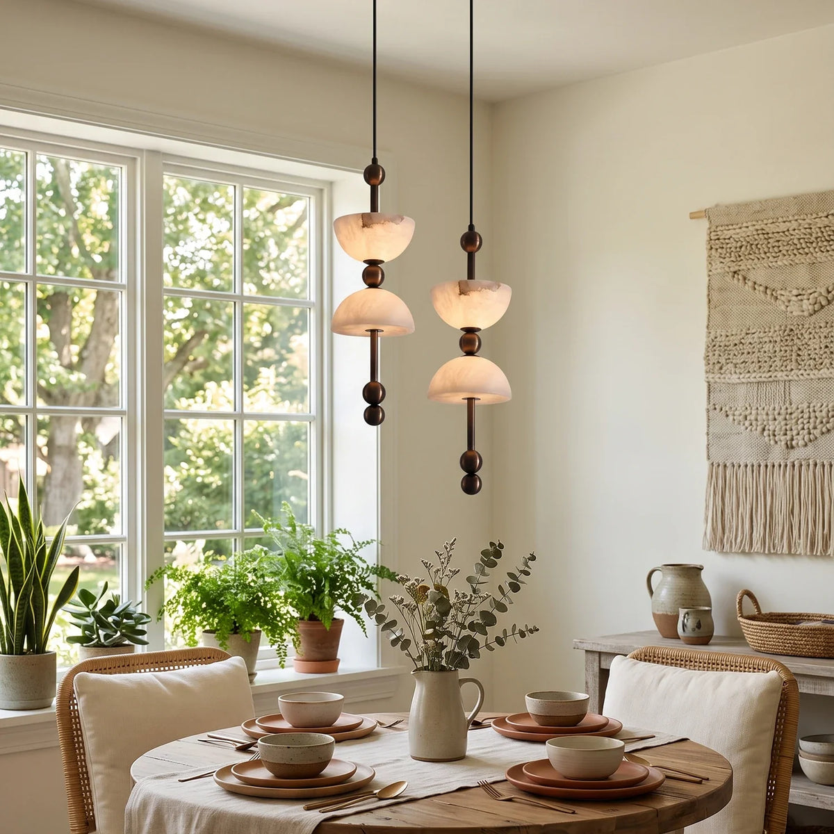 Hourglass Duo Alabaster Pendant Lamp – Alabaster detail 5