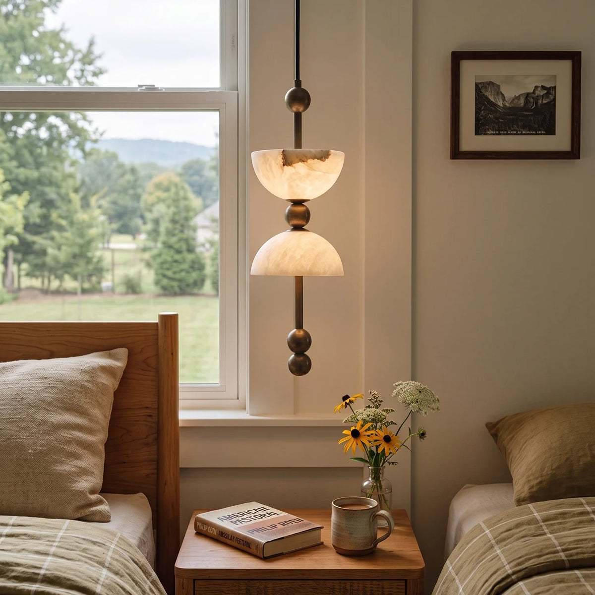 Hourglass Duo Alabaster Pendant Lamp – Alabaster detail 4