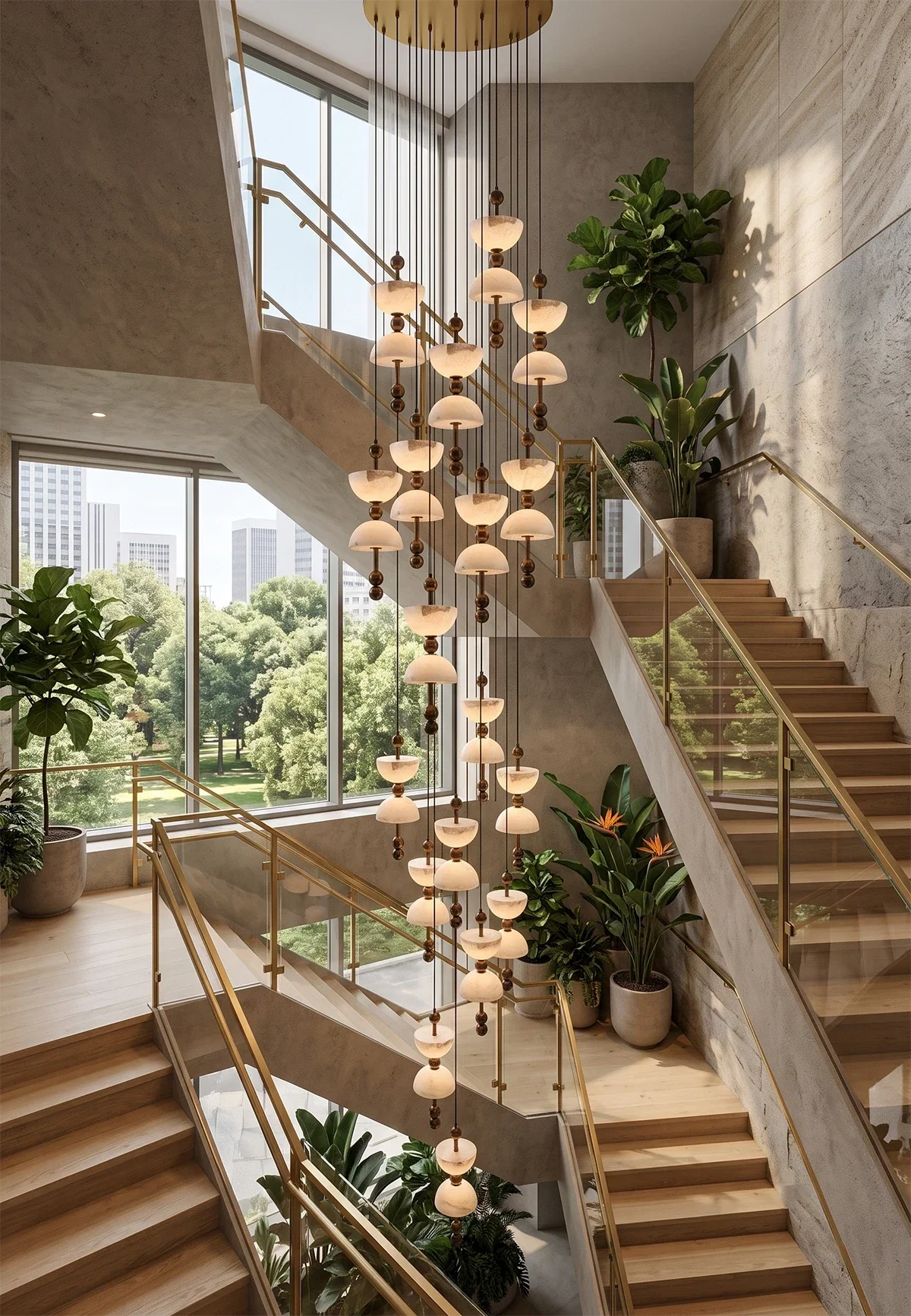 Hourglass Duo Alabaster Pendant Lamp – Alabaster detail 9