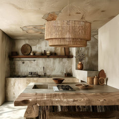 Shiloh Rattan Pendant Light - Bohemian Lampshade, Rattan Light Fixture