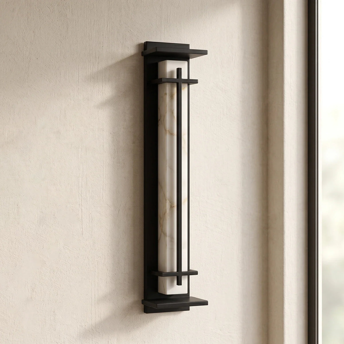 Imitation Alabaster Square Outdoor Wall Light – Alabaster detail 18