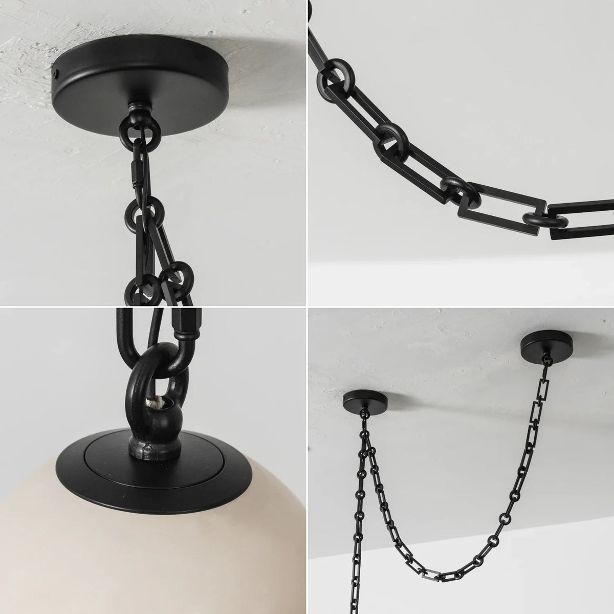 Alabaster Spherical Chain Chandelier – Alabaster detail 18