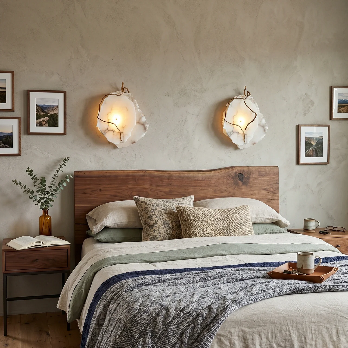 Irregular Alabaster Brass Wall Lamp – Alabaster detail 8