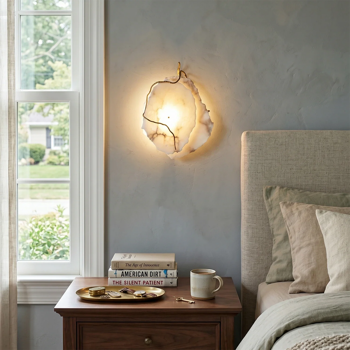 Irregular Alabaster Brass Wall Lamp – Alabaster detail 3