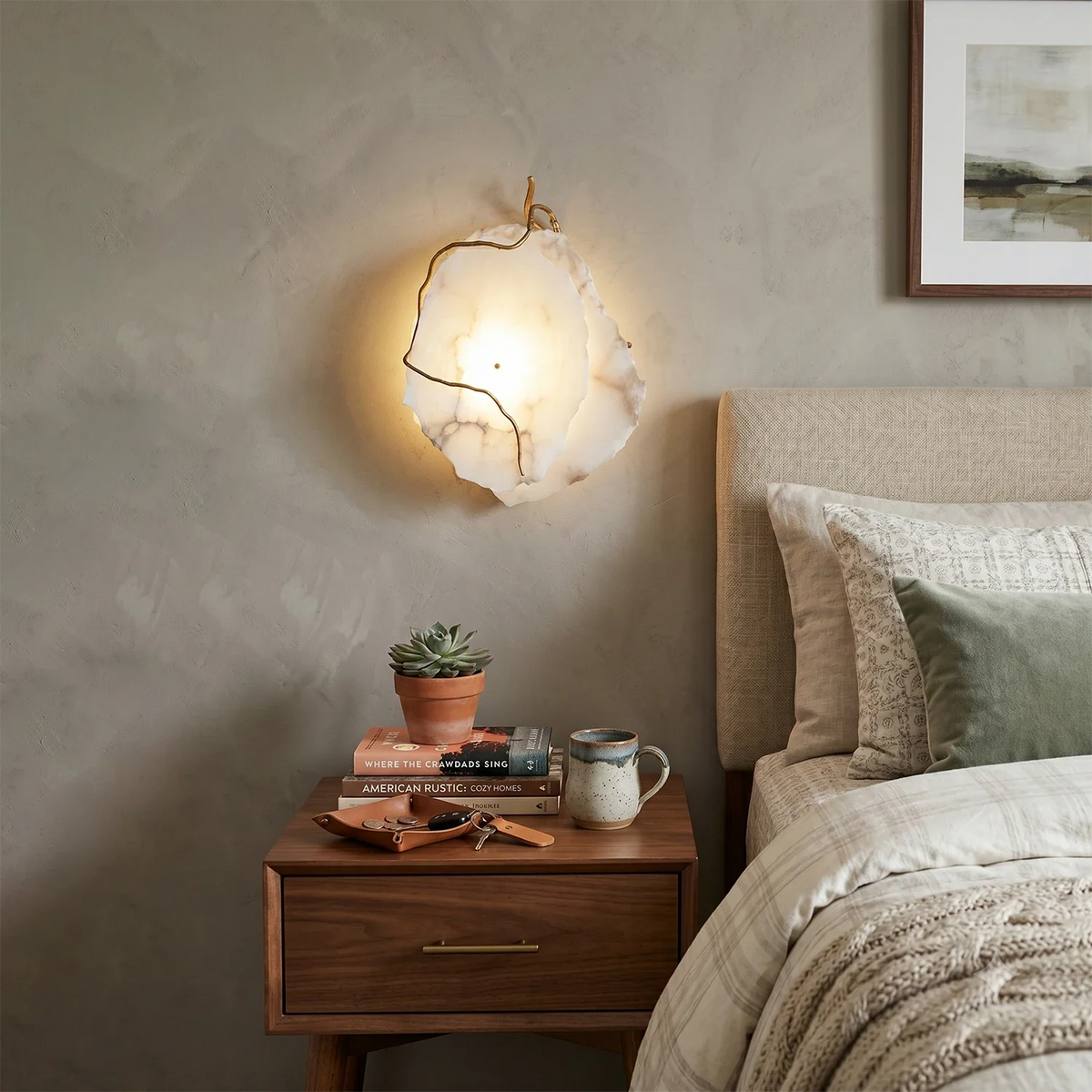 Irregular Alabaster Brass Wall Lamp – Alabaster detail 6