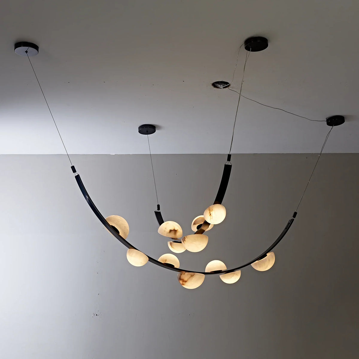 Isolde Draped Arc Alabaster Chandelier – Alabaster detail 14