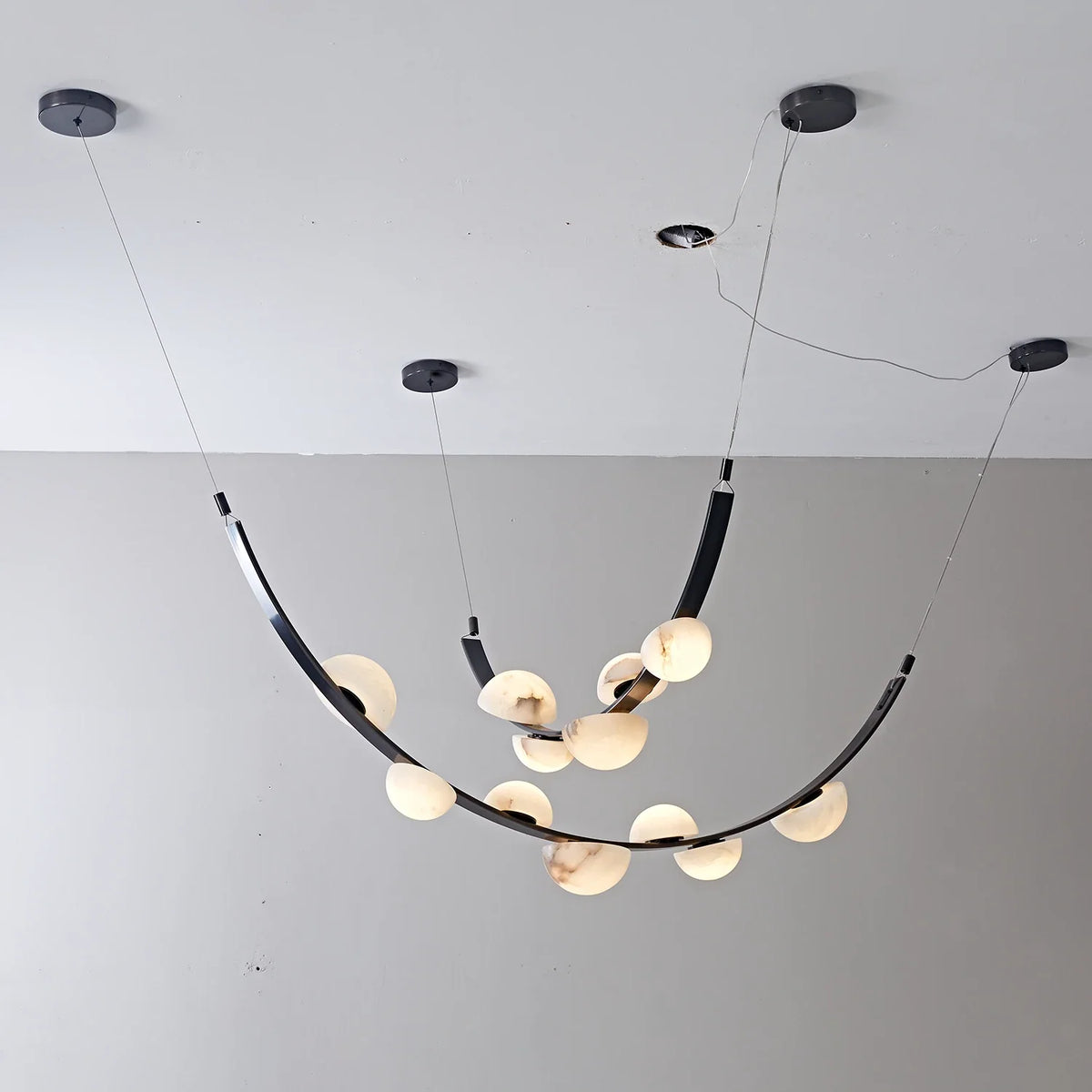 Isolde Draped Arc Alabaster Chandelier – Alabaster detail 13