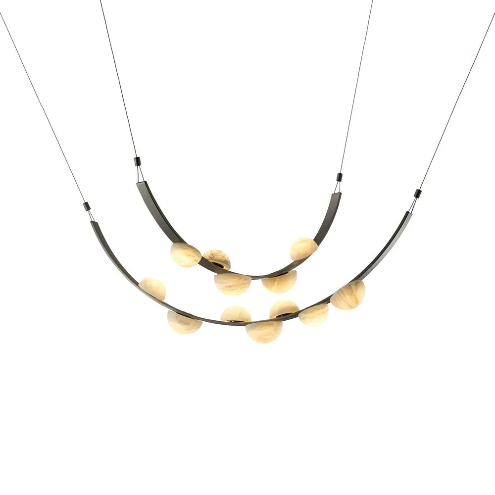 Isolde Draped Arc Alabaster Chandelier – Alabaster detail 19