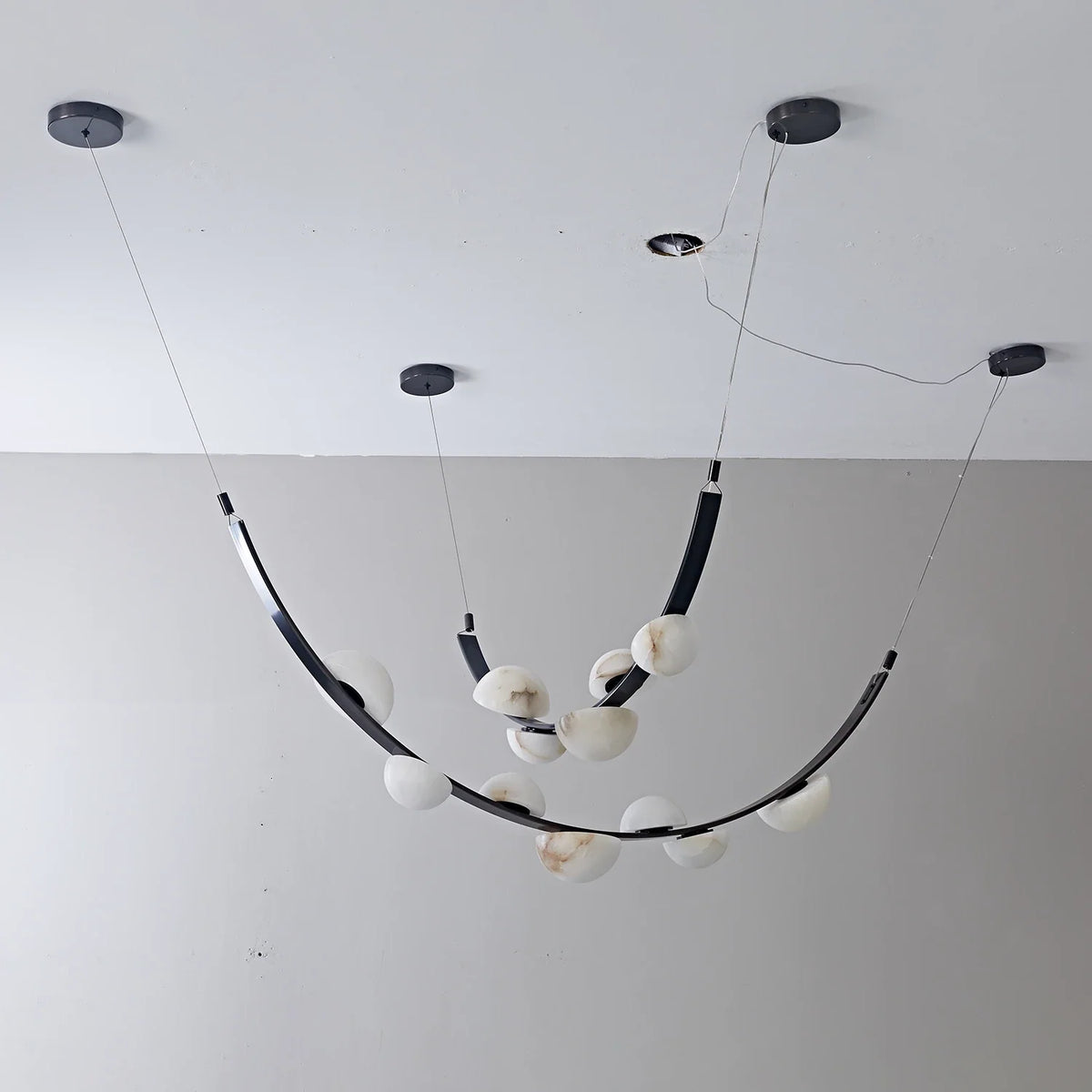 Isolde Draped Arc Alabaster Chandelier – Alabaster detail 16