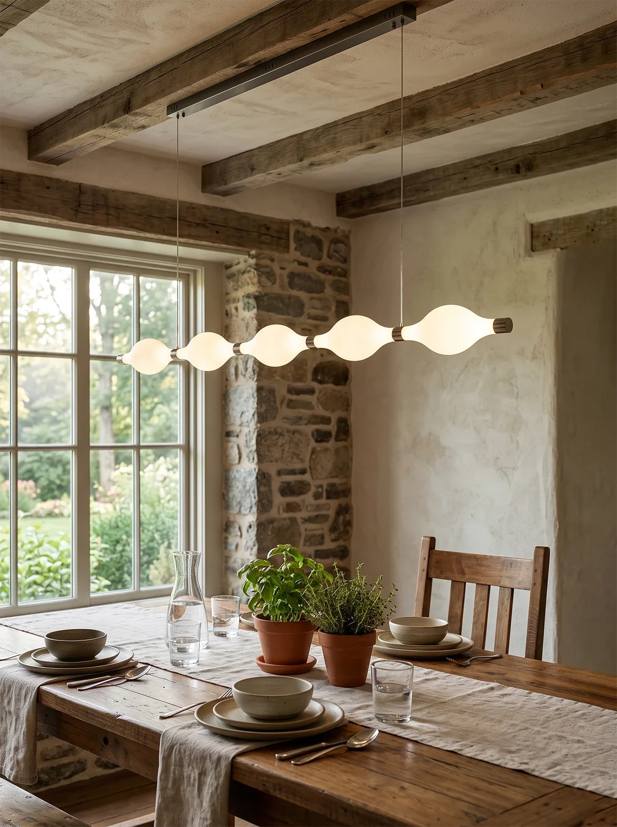 Italian Table Bar Line Glass Chandelier – Glass detail 9