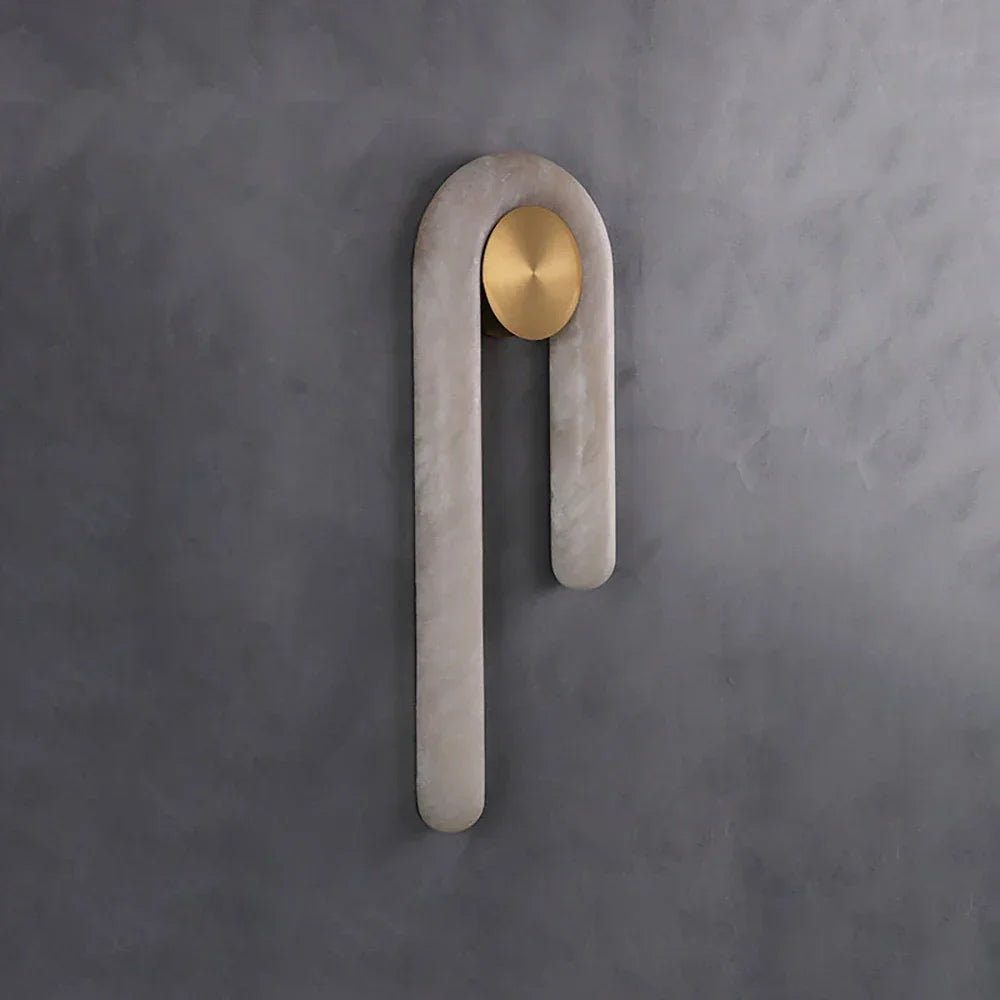 J-Shape Arlo Loop Alabaster Wall Sconce – Alabaster detail 13