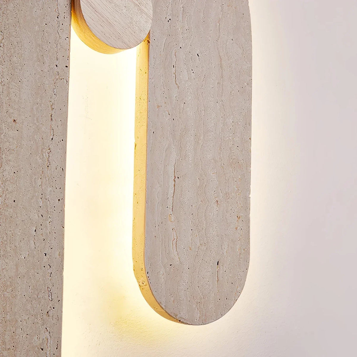 J-Shape Travertine Wall Sconce – Travertine detail 13