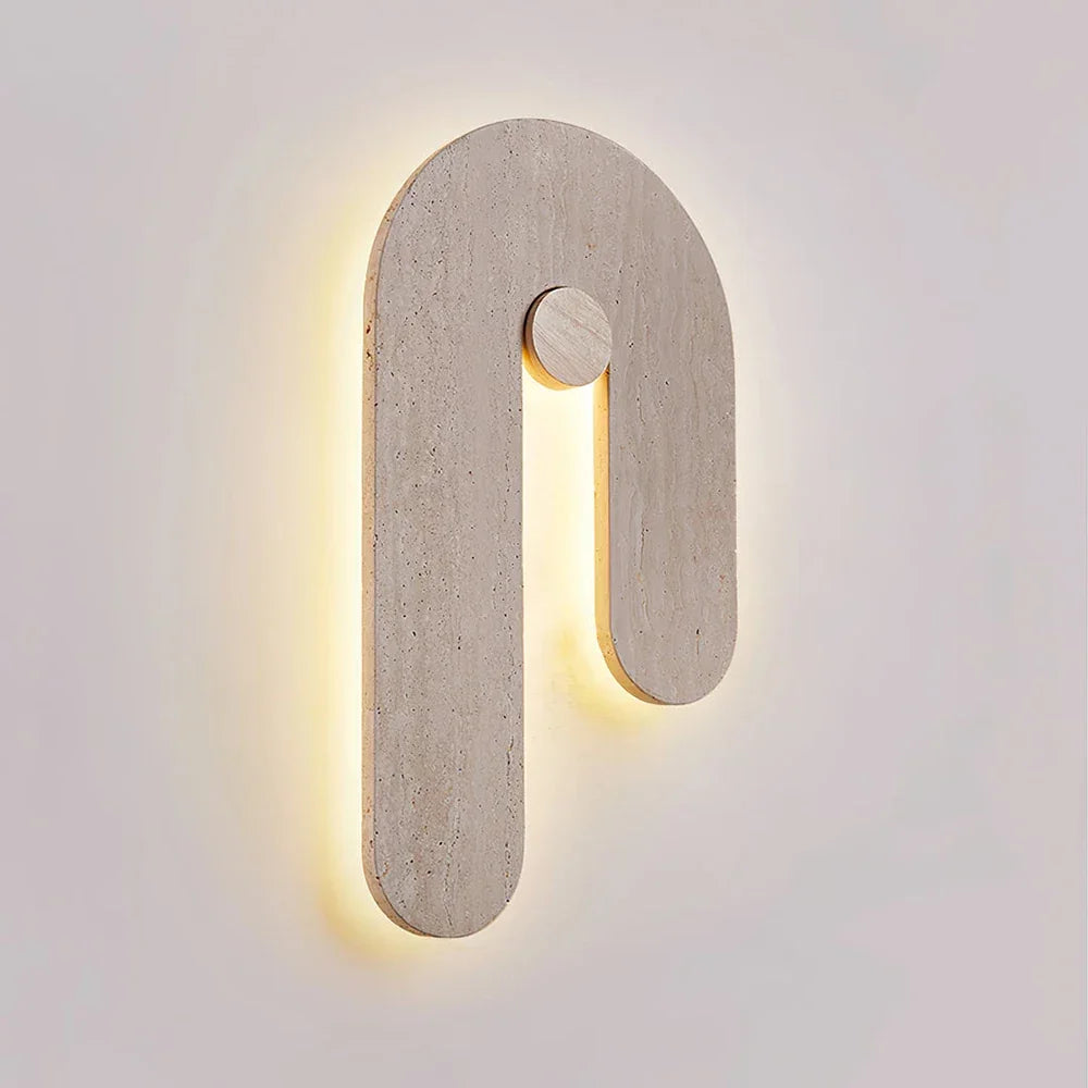 J-Shape Travertine Wall Sconce – Travertine detail 17