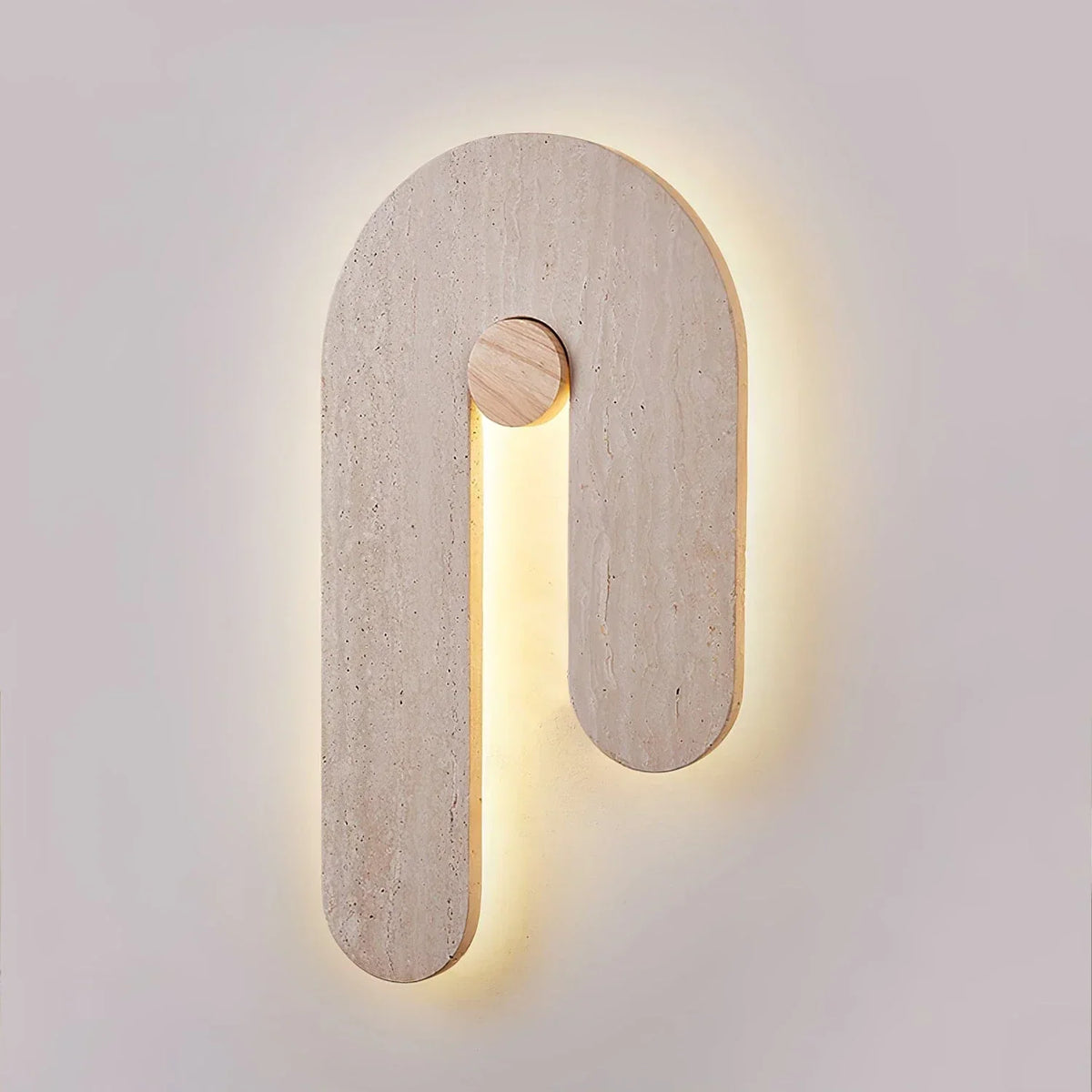 J-Shape Travertine Wall Sconce – Travertine detail 16