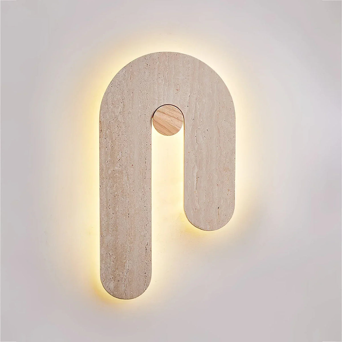 J-Shape Travertine Wall Sconce – Travertine detail 14